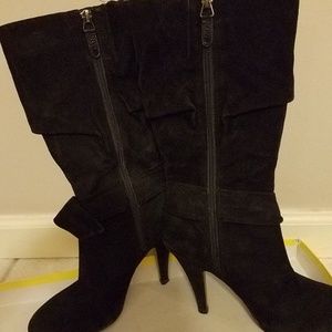 Black Suede Ladies Boots-Cira- Joan & David